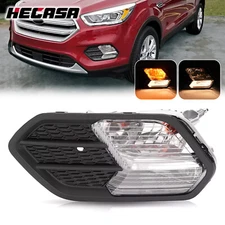 For Ford Escape 2017-2019 Left Driver Side Bumper Fog Light w/Bulbs &Black Cover