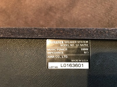 Vintage Pair Of AIWA Speakers SX-NA702 100W 6 OHM
