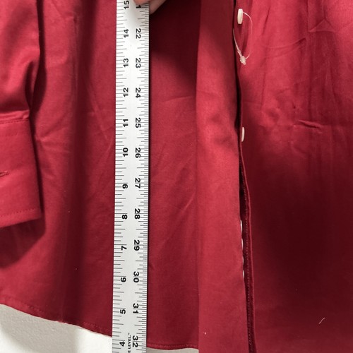 Croft & Barrow Herren Größe 18 Button Down Hemd pflegeleicht langarm 34/35 weinrot - Bild 8 von 13