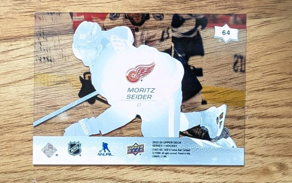 2023 24 Upper Deck Moritz Seider Clear Cut #64 Detroit Red Wings! | eBay