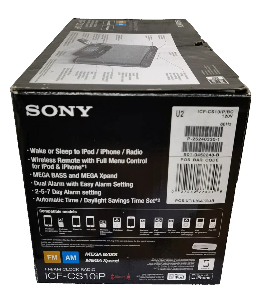 SONY Dream Machine ICF-CS10iP iPod Dock & AM/FM Clock Radio - Image 2 of 4