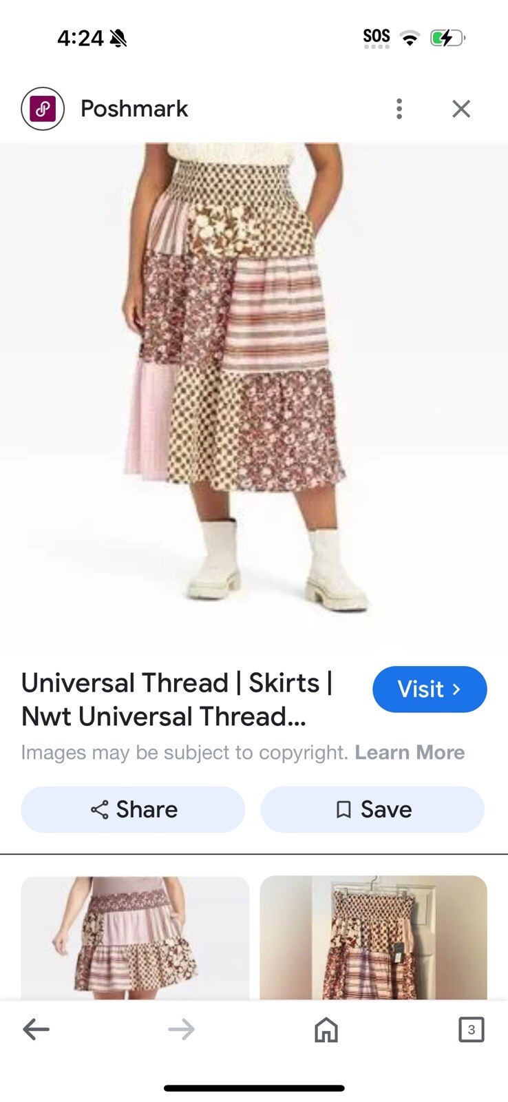 Universal Thread Mix Print Patchwork Pull On Midi… - image 2