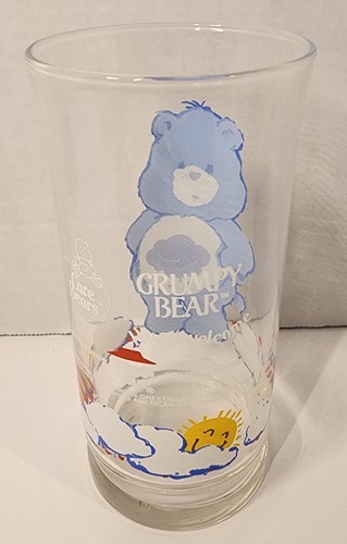 Care Bears Glass 1983 Pizza Hut Collectors Series Glass Vintage Grumpy Bear Cup - Picture 2 of 4
