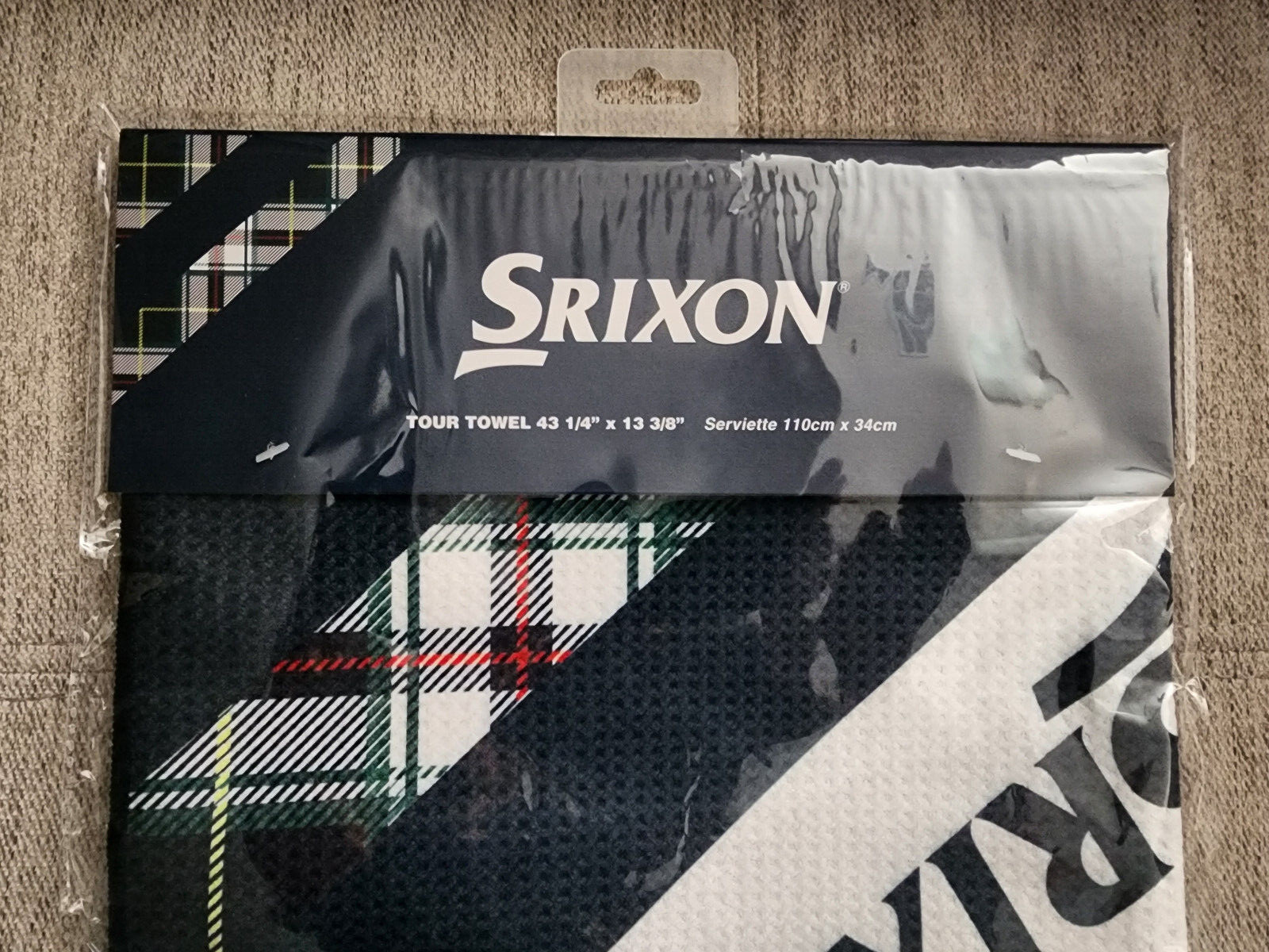 Srixon Open Championship Blue Plaid Towel⛳⛳⛳43 1/4"X13 3/8" Navy & White