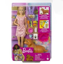 Barbie Doll Newborn Pups Playset with Dog 3 Puppies and Accessories