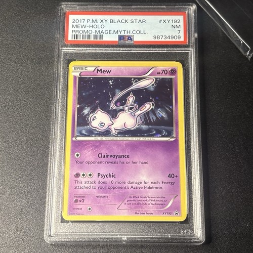 2017 POKEMON XY BLACK STAR PROMO #XY192 MEW HOLO PSA 7