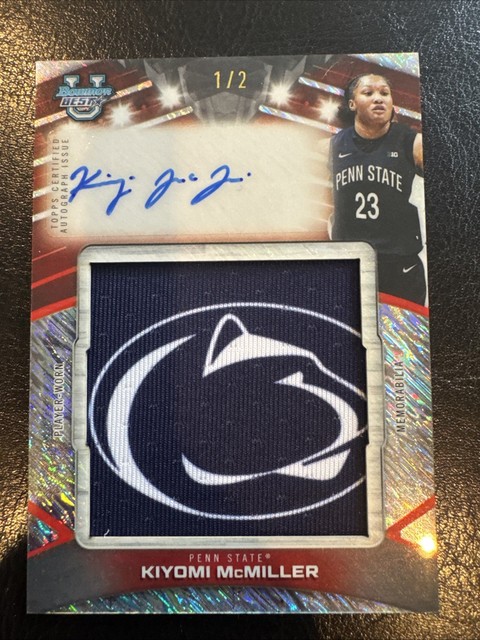 2025 Bowman U Best Kiyomi McMiller Prospect Jumbo Relic Auto 1/2 Penn State Logo