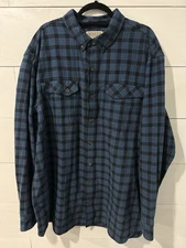 Duluth Trading Co Flannel Shirt Plaid Long Sleeve Mens 2XL Tall Standard Fit