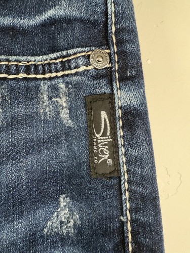Jeans Bootcut 7 For All Mankind Femme - Taille 29x32, Délavé Bleu Avec Strass - Occasion Très Bon état