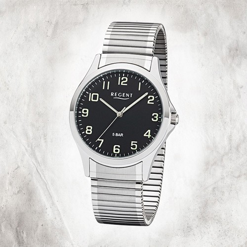Akzent Orologio Uomo Nero Oro Analogico Metallo Similpelle