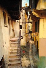 Postcard Isola Pescatori Lake Maggiore picturesque corner buildings with stairs