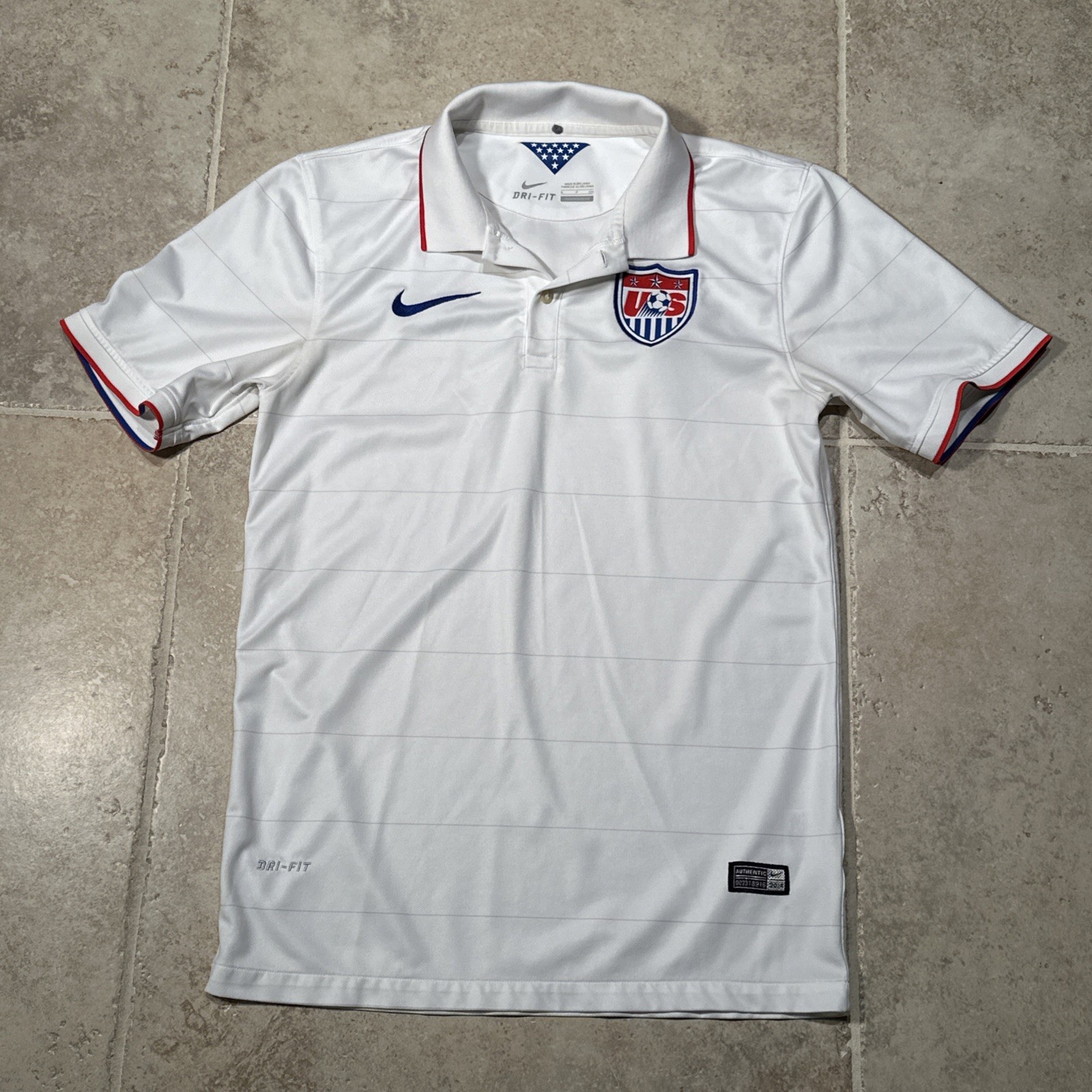2014 Nike US Soccer USMNT Home Jersey Authentic Player Kit - Small USA *flaw
