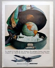 1967 BOEING 707 Intercontinental Print Ad Air France Revue Magazine French