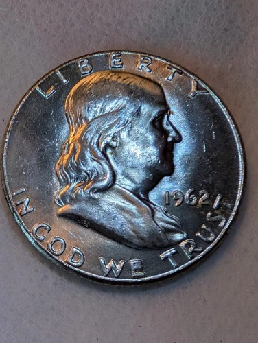 1962 Silver Franklin Half Dollar - Choice Gem Brilliant Unc