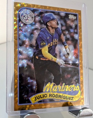 2024 Topps Series 1 - 1989 Topps Baseball Foil Gold #89B-66 Julio Rodriguez /50
