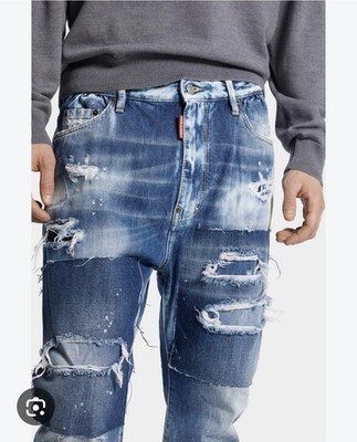 Dsquared2 Cropped Distressed  Blue Jeans Size 50/L