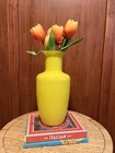 Vintage Lemon Yellow Murano Glass Vase, Opaline Style Vase, mid century vase