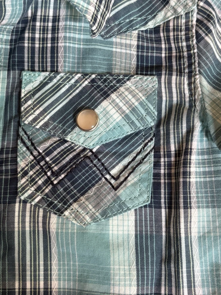 ¡Camisa a Presión Infantil Wrangler Vaquero Occidental Manga Corta Perla! 0-3 meses nuevo sin etiquetas Foto 2 de 4