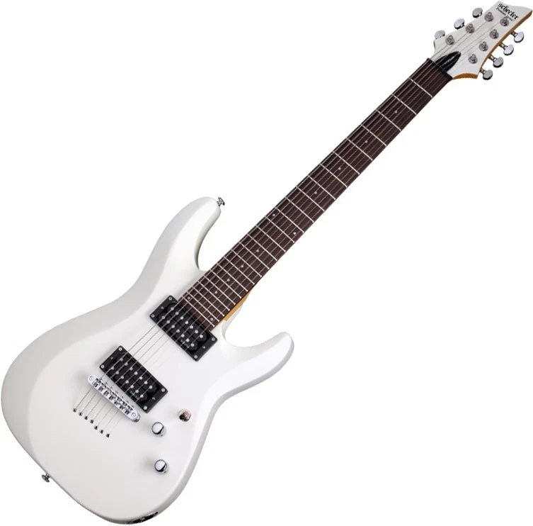 Schecter C-7 Deluxe SWHT 438 Satin White Seven String Electric