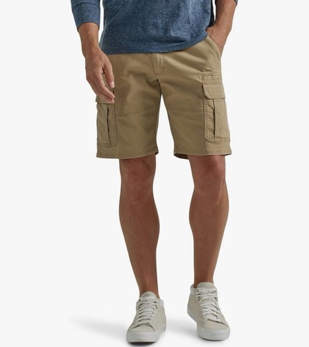Wrangler Authentics Men's Classic Cargo Stretch Shorts 42 Beige Grain Twill NEW
