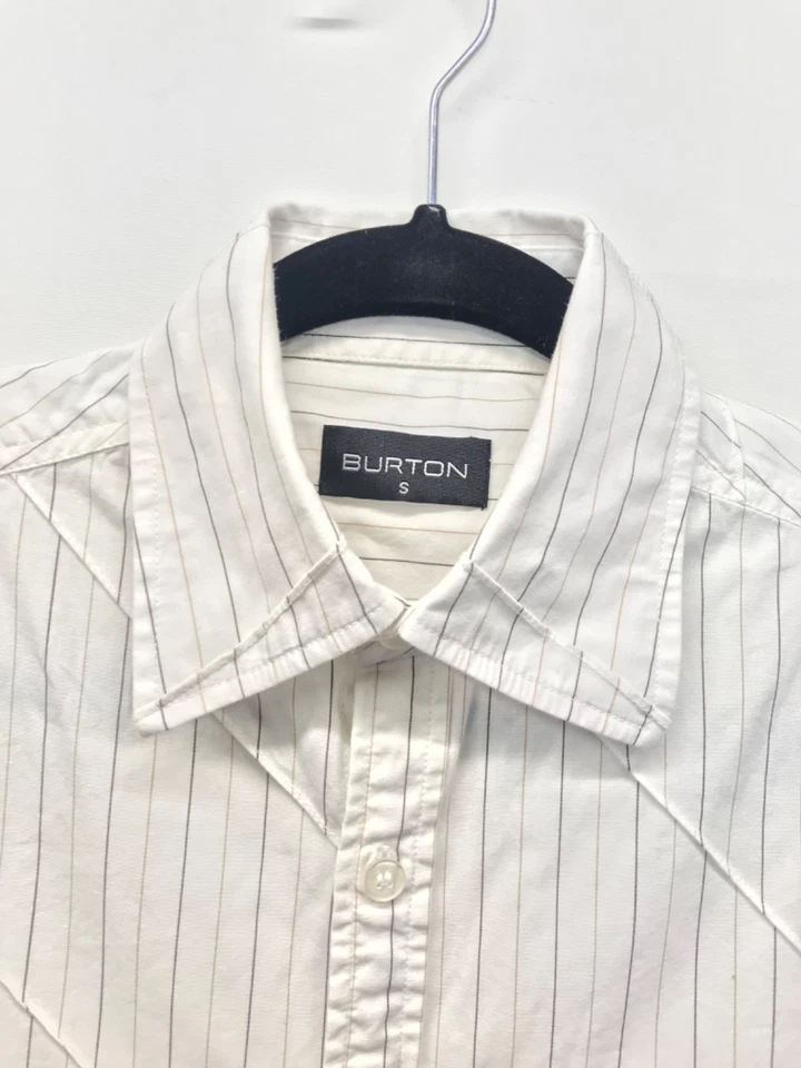 Burton Shirt Button Down Striped Short Sleeve Cotton Casual Men’s S 35-38 - Image 2 of 4