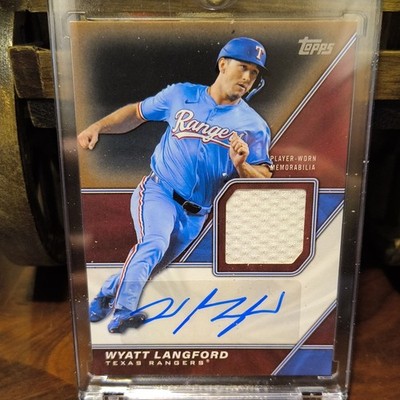 Topps 2025 Series 1 Major League Material Wyatt Langford Auto MEM Gold /50