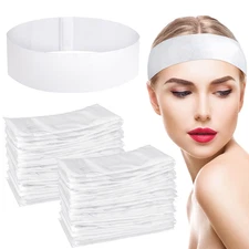 obeoby 150 Pieces Disposable Hairband for Women, Non-woven Fabric Spa Headband f