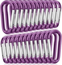 2" Aluminum D Ring Carabiners Clip D Shape Spring Loaded Gate Small Keychain Car