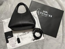 Coach Lana 23 Polished Pebble Leather Medium Shoulder Bag BLACK