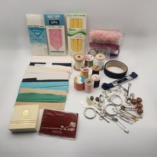 Vintage Mixed Lot Sewing Supplies. Thread, Seam Tape, Braid, Mending Kits, Etc