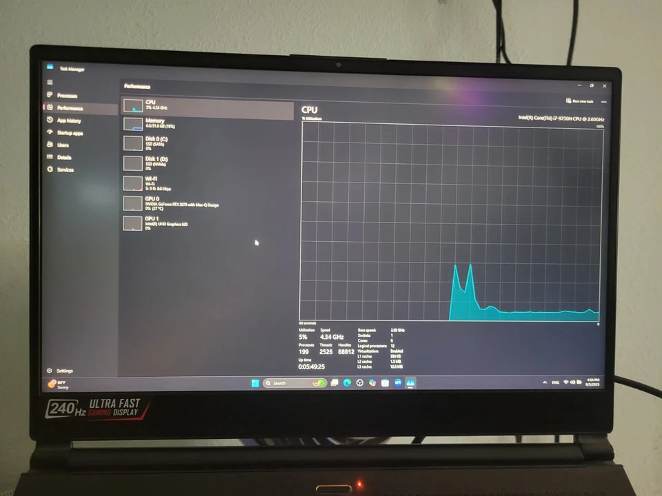 MSI GS65 Stealth Thin 9SF 240Hz 15.6" i7-9750H 32GB 2TB + 512GB RTX 2070 - Image 4 of 4