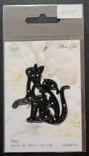 COUTURE CREATIONS Kitty Cat with Mouse Metal Mini Die Siamese Kitten Very Rare