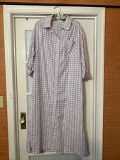 Vintage House Dress Robe Long Lavender Seersucker Checked   National  Large