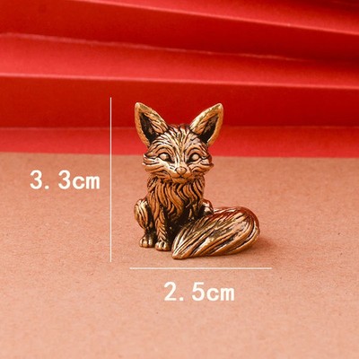 Messing Fuchs Miniatur Skulptur Tier Figuren Home Decor Zimmer Ornament