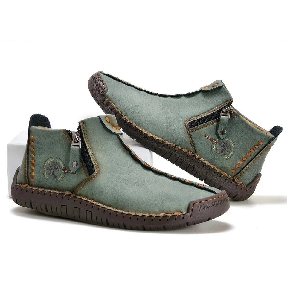  Hombres Zapatos Informales Diseño con Cremallera Tenis al Aire Libre Sin Cordones Transpirables Botines  Foto 4 de 4