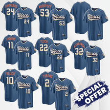 Men's Brewers Mineral Blue 2026 City Connect Cool Base Jersey All Stitched