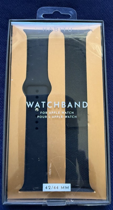 LOT OF 2 = Habitu Watch Band for Apple Series fits 42 / 44 mm Black