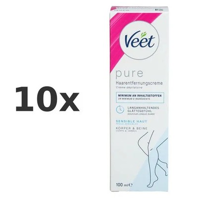 10x Veet Haarentfernungscreme Sensitive 100 ml - PZN 7768307