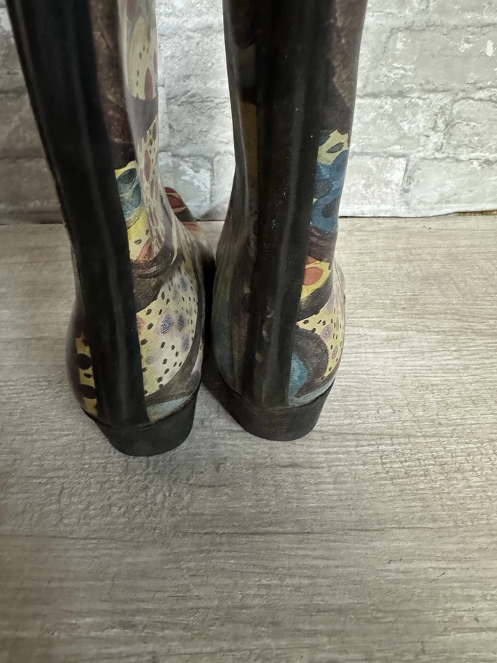 Madeline Puddles Cowboy Rain Boots Abstract Colorful Stylish Women’s Size 7 - Image 4 of 4