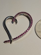 Sterling Silver Heart Pendant With Pink Sapphires