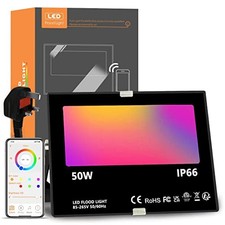 LED Floodlight Outdoor 500W Equivalent, Smart RGB Flood Lights with APP