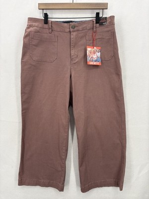 One5One Pants Womens 16 Pink Veda Wide Leg Crop High Rise Stretch Stitch Fix NWT