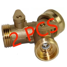 3/4" Solid Brass Double 2 Way Tap Garden Connector Adaptor Hose Splitter****