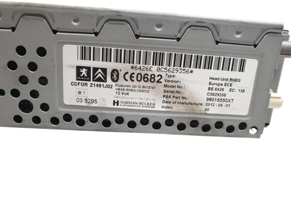 98016550XT Sistema Audio/Radio Cd para PEUGEOT 5008 Sport Pack 2010 260305 - Imagen 3 de 4