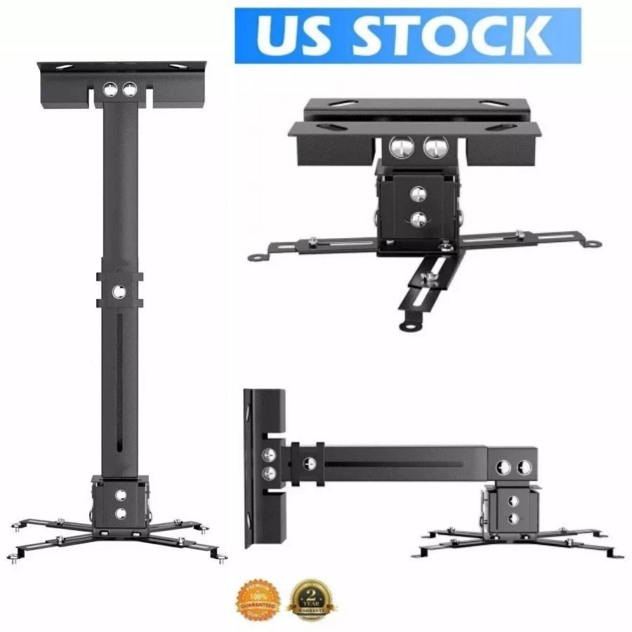 3IN1 Universal 360&deg; Swivel Tilt Projector Mount Ceiling Wall Holder Bracket