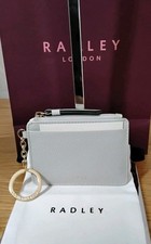 Image of RADLEY Floral Street Small Keyring Coin Purse Leather Pumice Dust Bag RRP £49