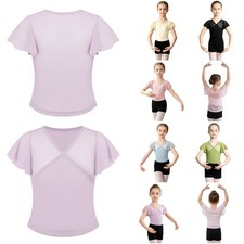Girls Tops Gymnastics Undershirts Party Shirt Lyrical Tank Top Cha-cha Blouse