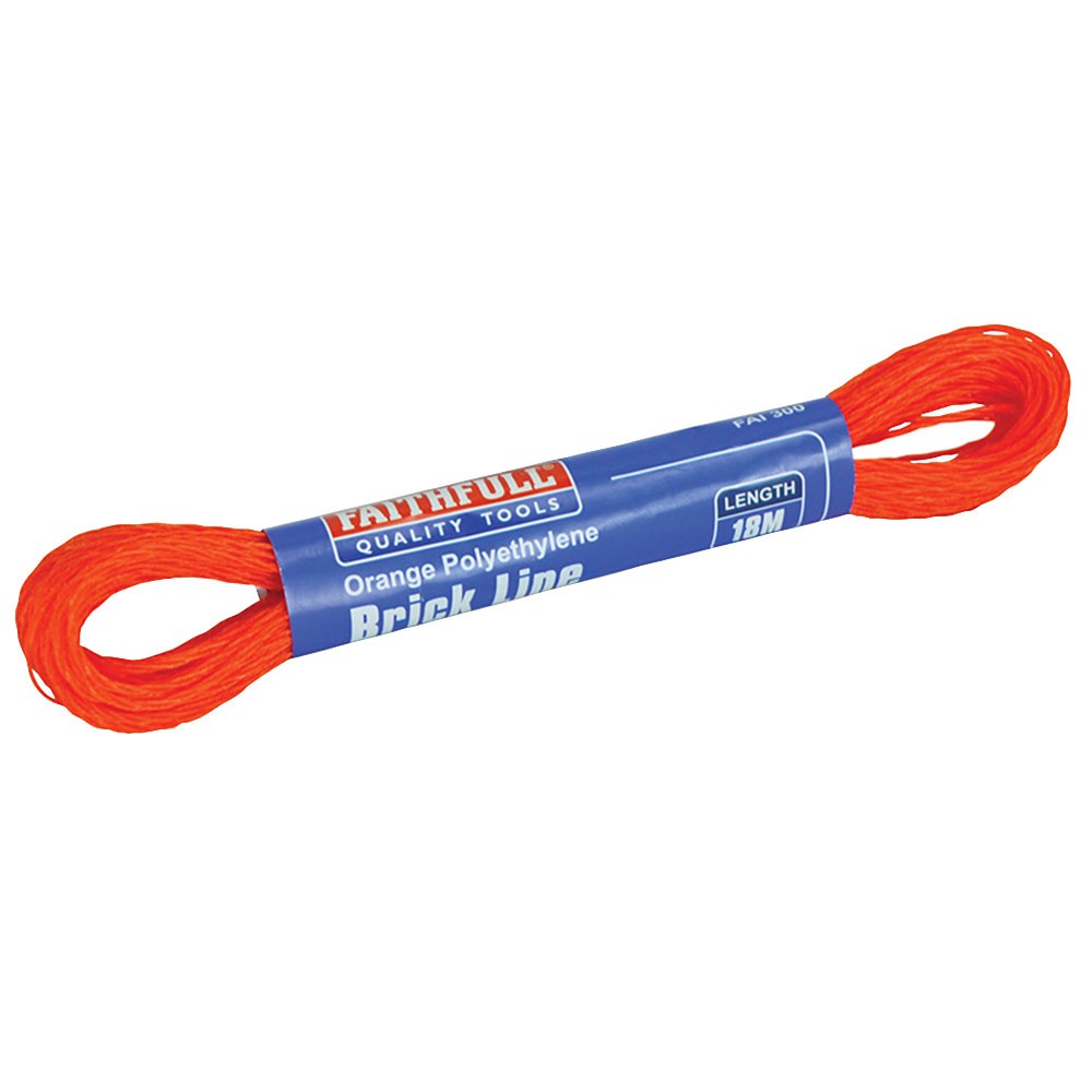 Faithfull Polyethylene Brick Line 18m (59ft) Orange (Box of 12)