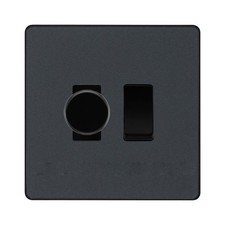 BG Evolve Matt Grey Dimmer and Rocker Switch Combo 2 Way Switch Trailing LED