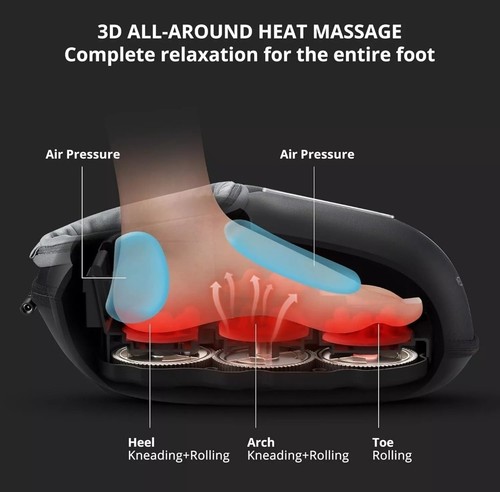 Medcursor Foot Massager Heated Circulation Multi-Level Settings Easy Clean Ankle - Picture 4 of 12